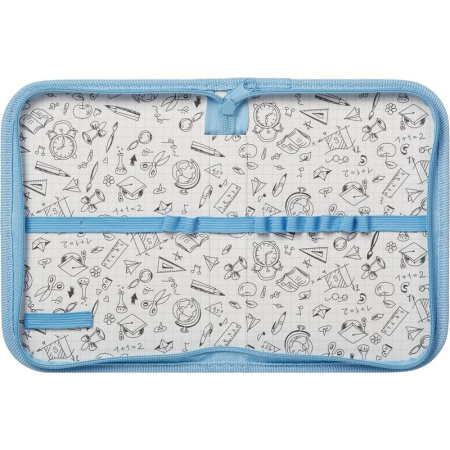 Пенал односекционный Комус Класс (№1 School) Клетка синяя