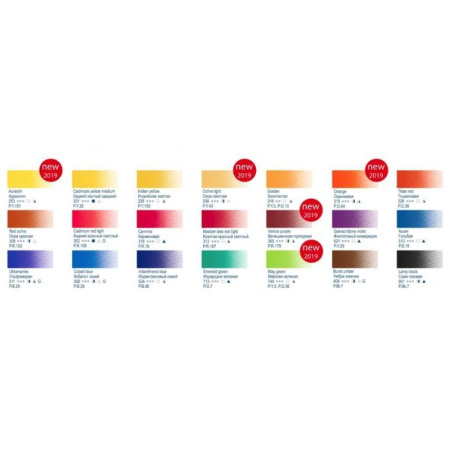 Краски акварельные Белые Ночи 21 цвет в кюветах