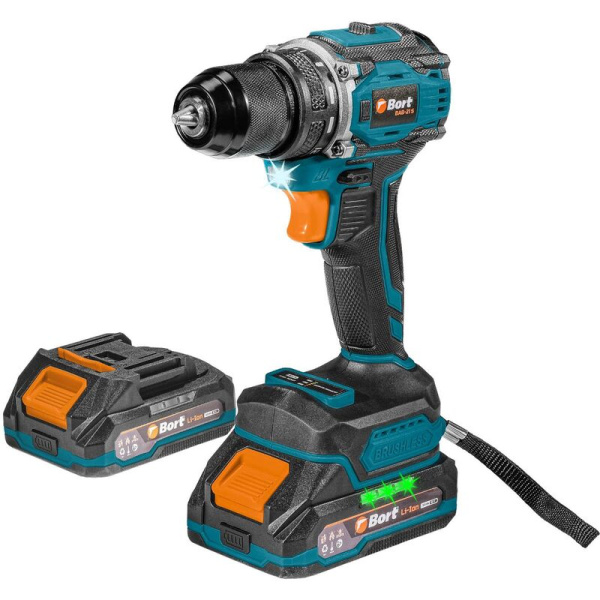 Дрель-шуруповерт аккумуляторная Bort BAB-21S бесщеточная 2 АКБ x Li-ion  (18 В, 2 Ач)+ЗУ в кейсе (93414912)