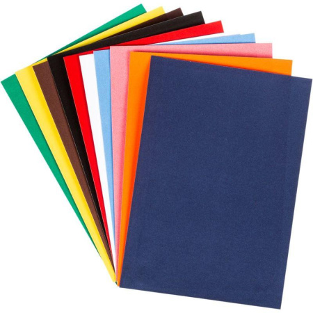 Бумага цветная №1 School (А4, 10 листов, 10 цветов, бархатная)