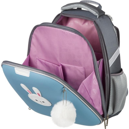 Ранец №1 School анатомический Мордочки Зайчик (Экокожа)
