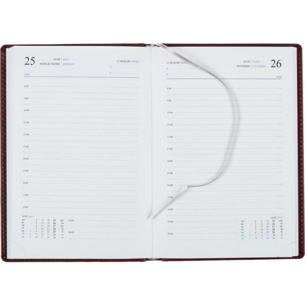 Ежедневник датированный 2021 год Attache Вива искусственная кожа A5 176 листов бордовый (148x218 мм)