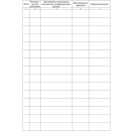 Журнал график проведения генеральных уборок (А4, 64 листа)