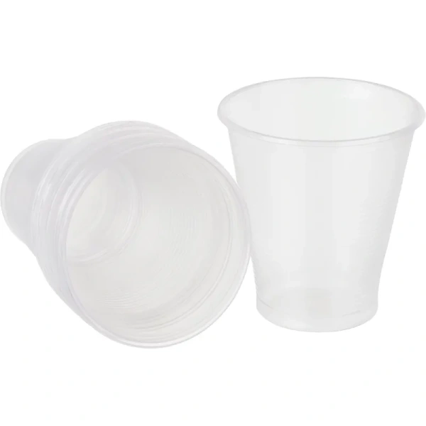 Стакан одноразовый пластиковый 300 мл прозрачный 50 штук в упаковке Комус Бюджет