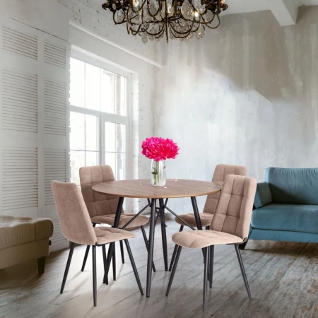 Стул обеденный Комус Мебель Felicita бежевый (ткань, металл)