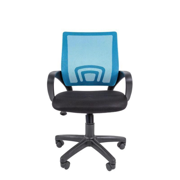 Кресло VT_EChair-304 ТС Net ткань черн/сетка голубой, пластик