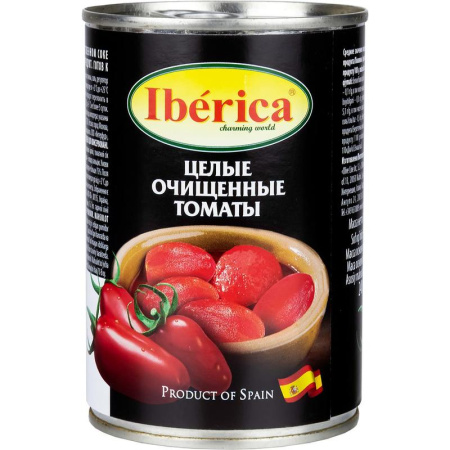 Томаты Iberika очищенные целые в собственном соку 400 г