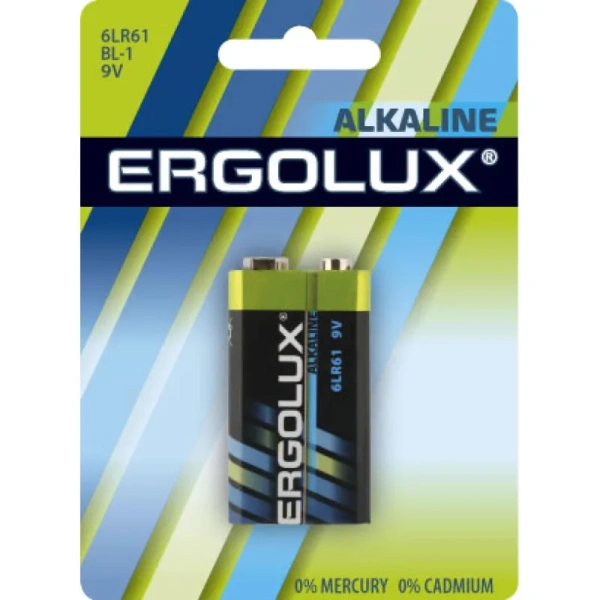 Батарейка крона (6LR61) Ergolux Alkaline BL-1