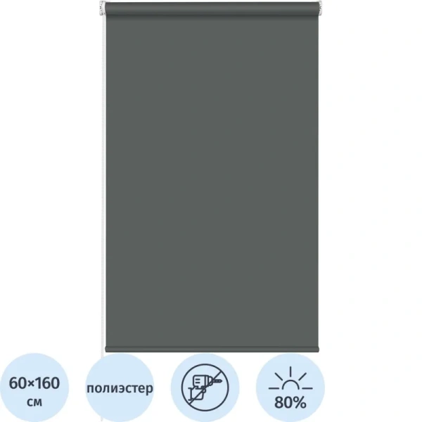 Рулонная штора Sky W2237 V19 полиэстер графит (60х160 см)