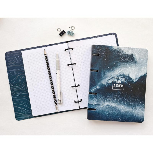 Бизнес-тетрадь Be Smart Storm брызги А5 120 листов в клетку на кольцах