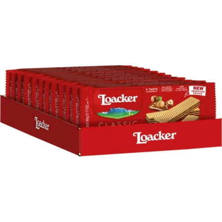 Вафли Loacker Napolitaner 90 г (12 штук в упаковке)