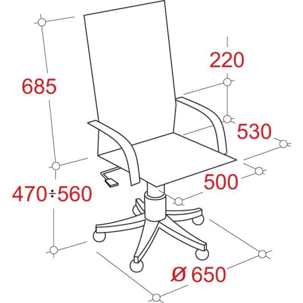 Кресло для руководителя Easy Chair 541 TL черное (натуральная кожа с компаньоном, металл)