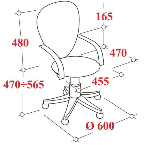 Кресло офисное К-4 TС синее/черное (сетка/ткань, металл)