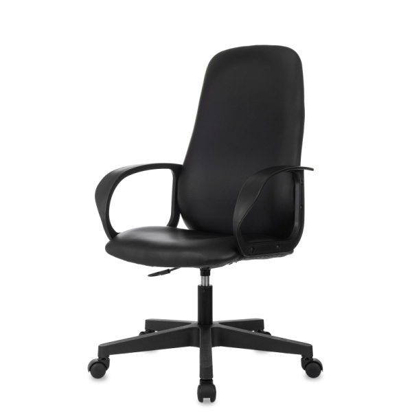 Кресло для руководителя Комус Мебель EChair 660 чёрное (экокожа,   пластик)