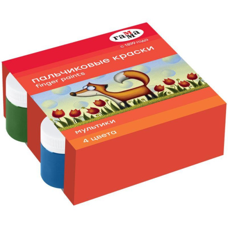Краски пальчиковые Гамма Мультики 4 цвета по 50 мл