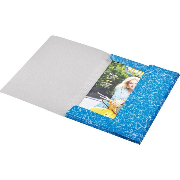 Папка на резинках Attache картонная синяя (370 г/кв.м, до 200 листов)