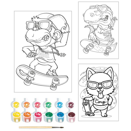 Набор раскрасок блестками Луч Скейтеры