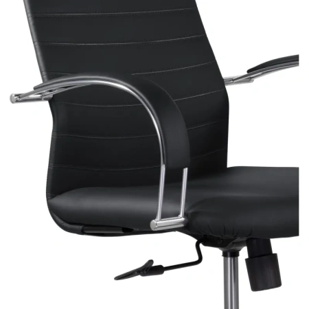 Кресло для руководителя Соло чёрное (экокожа, металл)