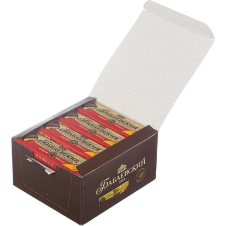 Шоколад порционный Бабаевский темный 54.7% с шоколадной начинкой (20 штук по 50 г)