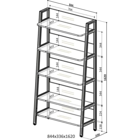 Стеллаж Homeoffice (белый, 844x333x1684 мм)