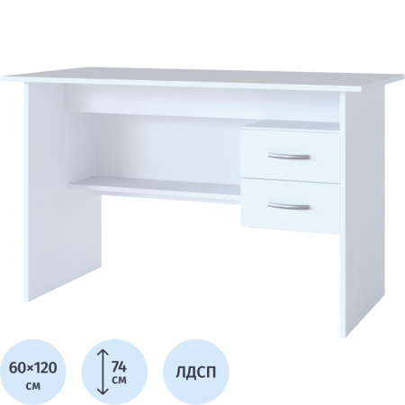 Стол компьютерный Сокол СПм-07.1Б (белый, 1200х600х740 мм)