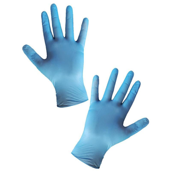 Перчатки одноразовые Спецзащита нитриловые неопудренные голубые (размер  S, 100  штук/50 пар)