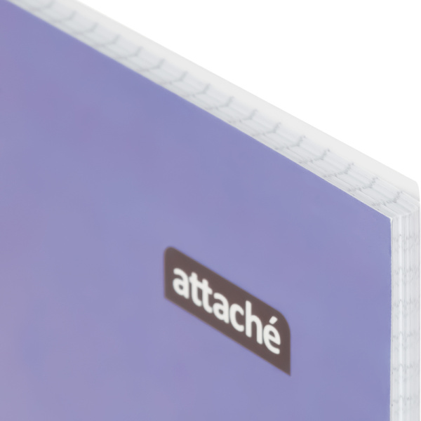 Тетрадь общая Attache А4 60 листов в клетку на гребене (обложка  комбинированная, ВД-лак, 40 штук в упаковке)