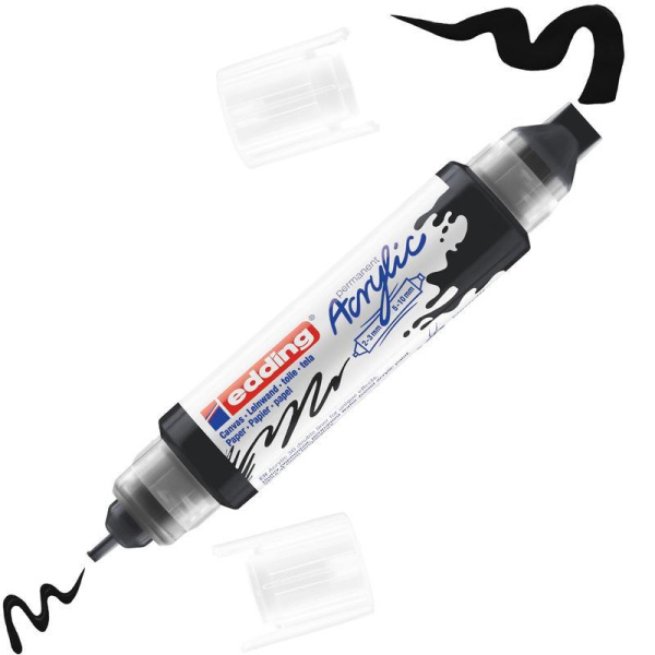 Набор маркеров-аппликаторов акриловых двусторонних 3D Edding 5400 5 цветов (толщина линии 2-3 и 5-10 мм)