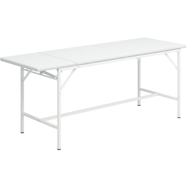 Кушетка медицинская массажная с подголовником КММ-01-МСК/МСК-204 белая  (винилискожа)