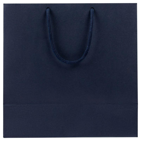 Пакет подарочный бумажный Сказочный узор синий (24.5х24.5х12 см)