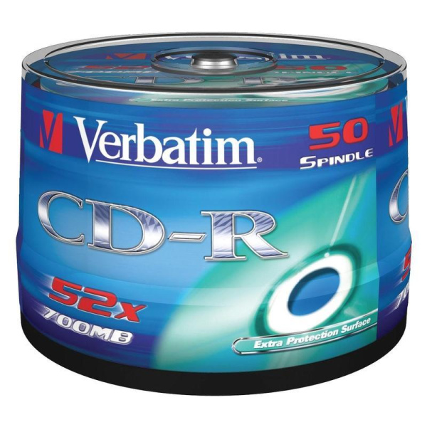Диск CD-R Verbatim 700 Mb 52x (50 штук в упаковке)