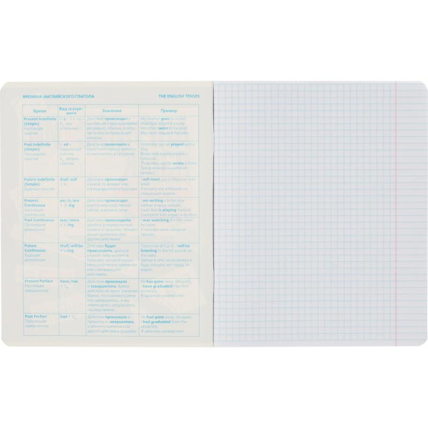 Тетрадь предметная по английскому языку №1 School Аниме А5 48 листов  разноцветная в клетку TWIN лак