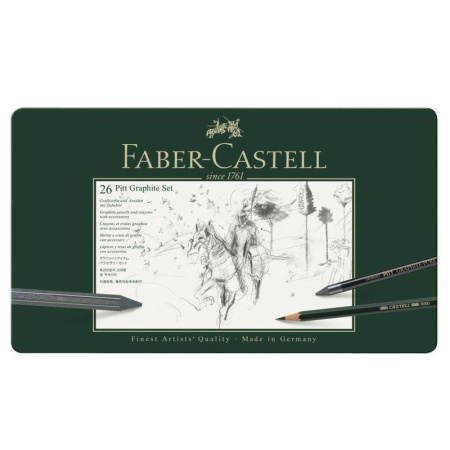 Набор карандашей чернографитных Faber-Castell Pitt Graphite 26 предметов Набор карандашей чернографитных Faber-Castell Pitt Graphite 26 предметов