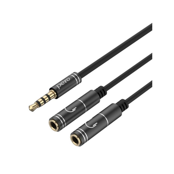 Удлинитель Pero mini jack 3.5 mm - mini jack 3.5 mm - mini jack 3.5 mm  (4603768350668)