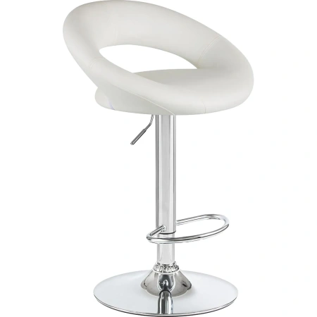 Стул барный Dobrin Mira белый/хромированный (искусственная кожа/металл)