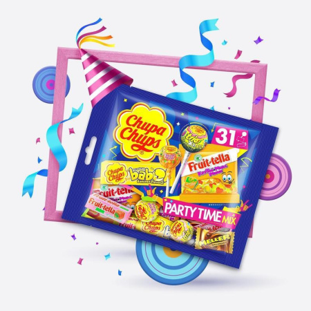 Конфеты Chupa Chups Party Time Mix ассорти 380 г