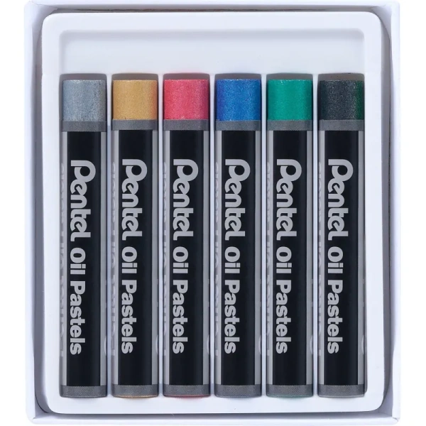 Пастель масляная Pentel художественная металлик 6 цветов в наборе
