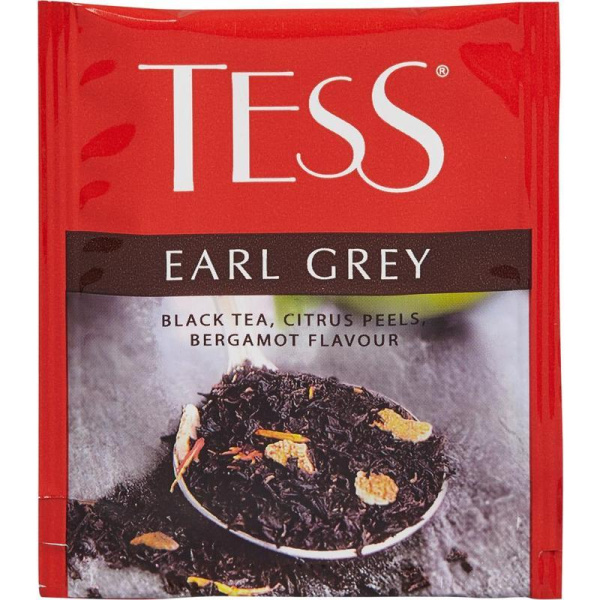 Чай Tess Earl Grey черный с цедрой лайма и ароматом бергамота 100 пакетиков