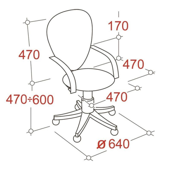 Кресло офисное Кембридж CH-502 бордовый (сетка/ткань, пластик)