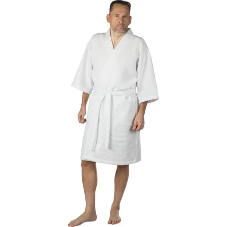 Халат вафельный Luscan размер 58-60 (XXXL) белый