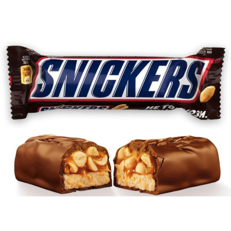 Шоколадный батончик Snickers 50.5 г Шоколадный батончик Snickers 50.5 г