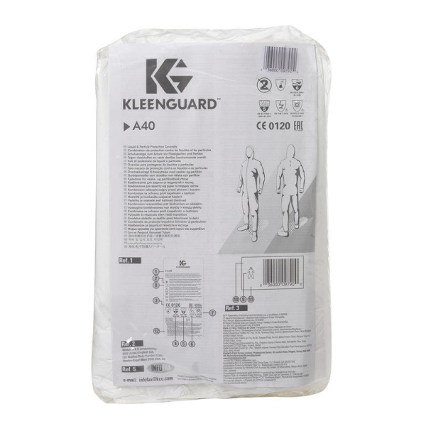 Комбинезон одноразовый с капюшоном KIMBERLY-CLARK Kleenguard A40 белый  (размер 44-46, S, 97900)