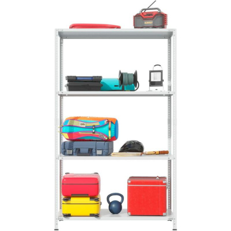 Стеллаж металлический ГТС Лайт серый (4 полки, 1200х600х2000 мм)