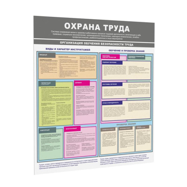 Информационный стенд-плакат Организация обучения охране труда (430х470  мм)