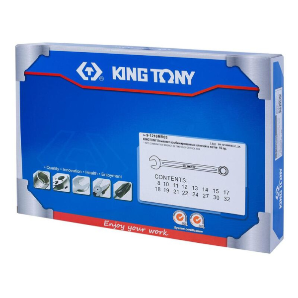Набор ключей комбинированных King Tony 8-32 мм 16 предметов   (9-1216MR03)