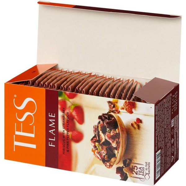Чай Tess Flame травяной фруктовый 25 пакетиков