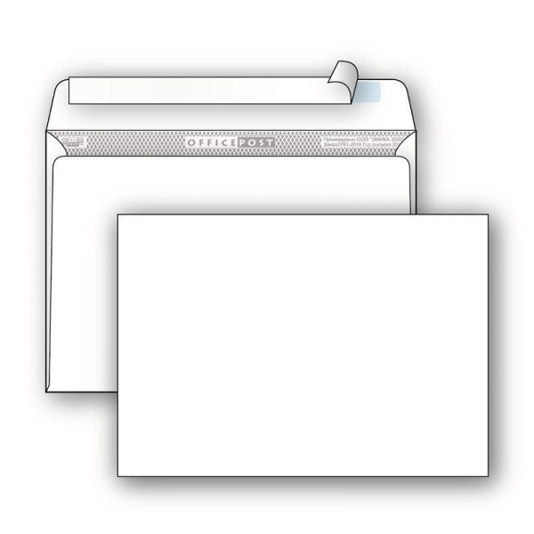 Конверт почтовый OfficePost С5 (162x229 мм) белый удаляемая лента (100 штук в упаковке)