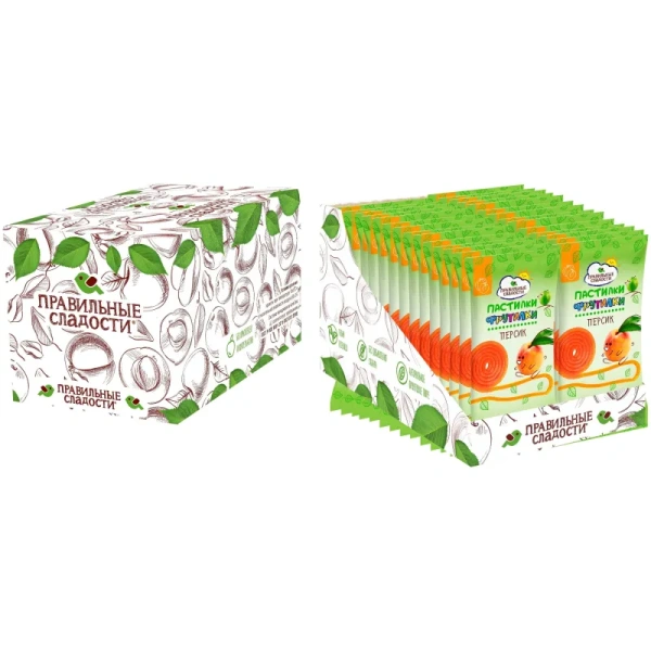 Пастилки Правильные сладости Фрутилки персик (30 штук по 15 г)
