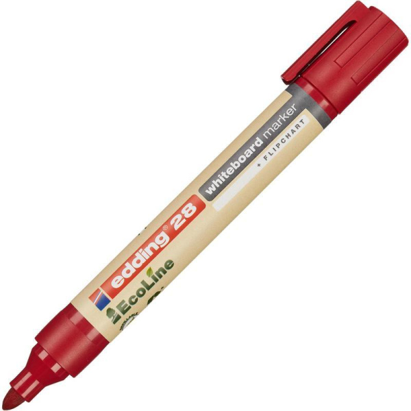 Набор маркеров для белых досок Edding 28 EcoLine 4 цвета (толщина линии  1.5-3 мм, 4 штуки в упаковке)