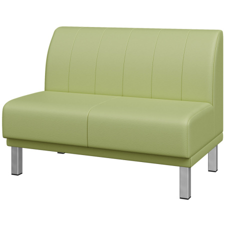 Модуль прямой двухместный Холл светло-зеленый (искусственная кожа)